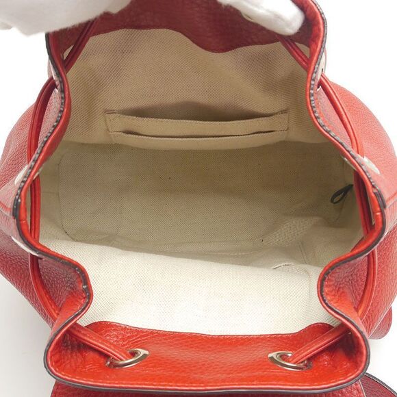 Gucci Backpack Bamboo-387149 Leather Red Fringe - Picture 8 of 8